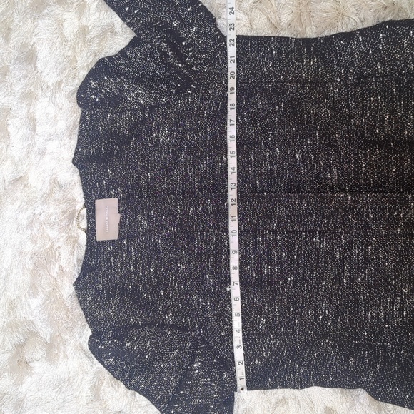 Banana Republic Colorblock Black White Tweed Coat XL - Picture 6 of 10